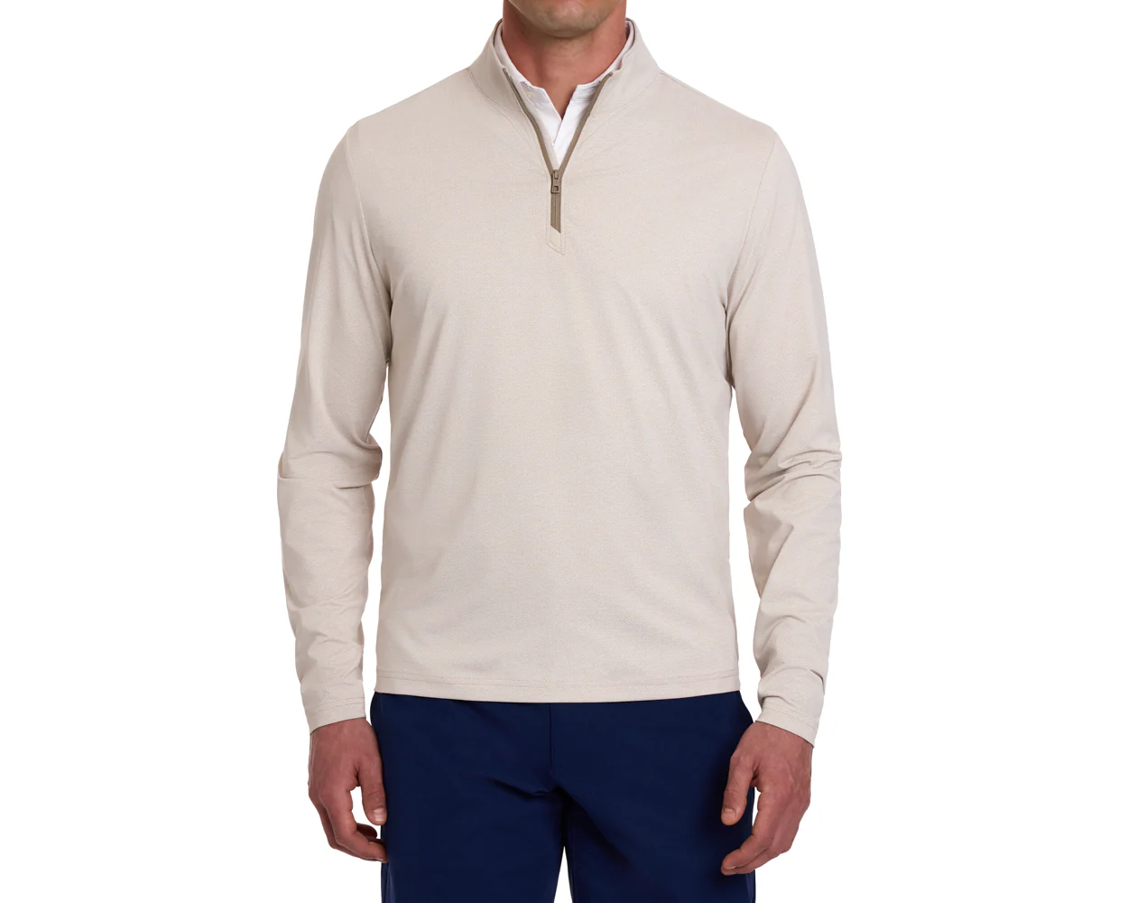 The Bell Quarter-Zip: Heathered Dune - Image 2