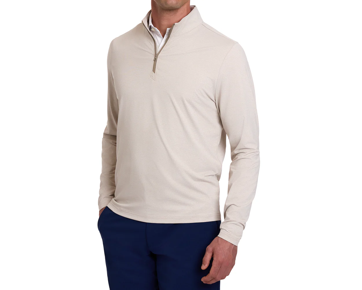 The Bell Quarter-Zip: Heathered Dune - Image 7