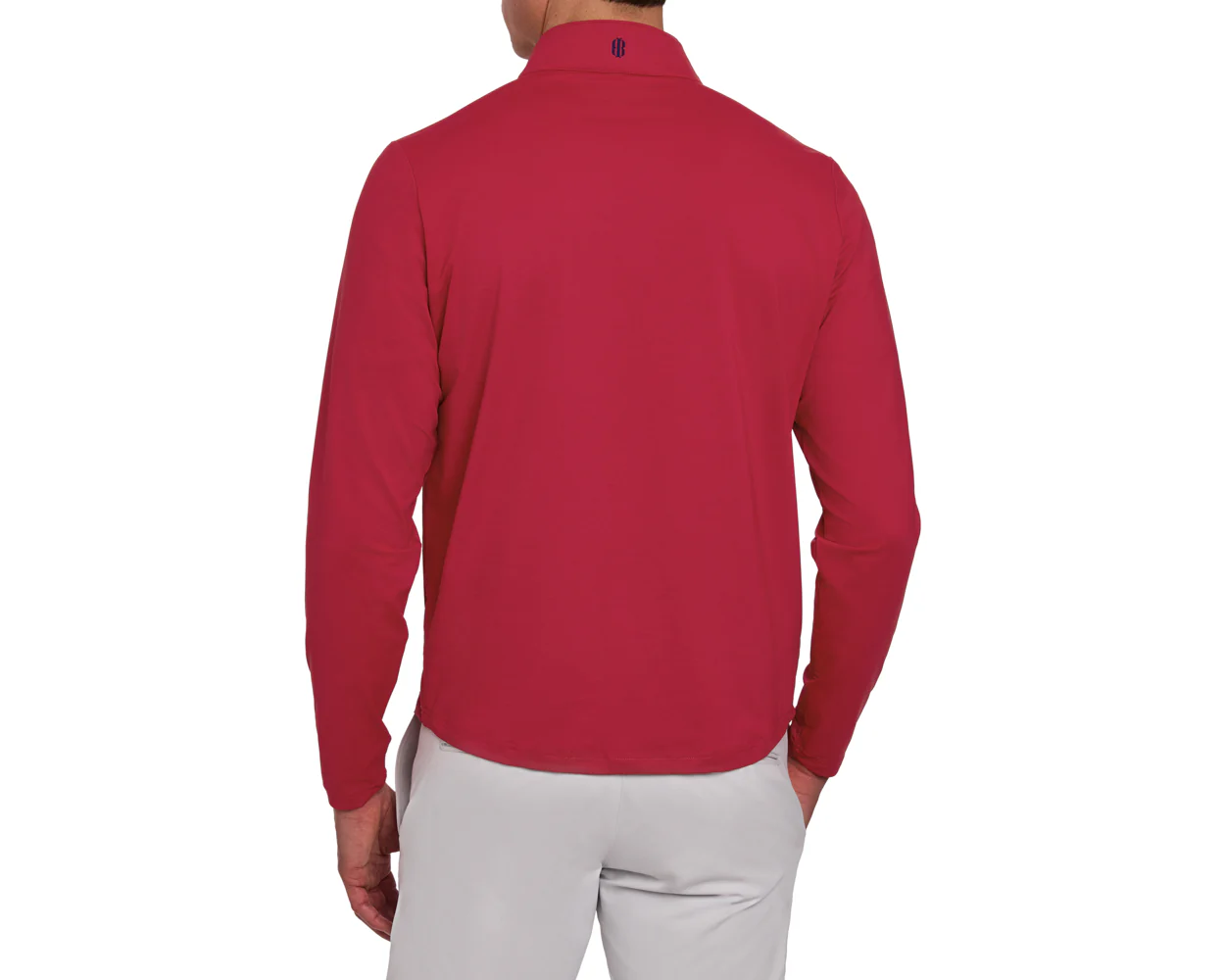The Bell Quarter-Zip: Heathered Liberty Red - Image 4
