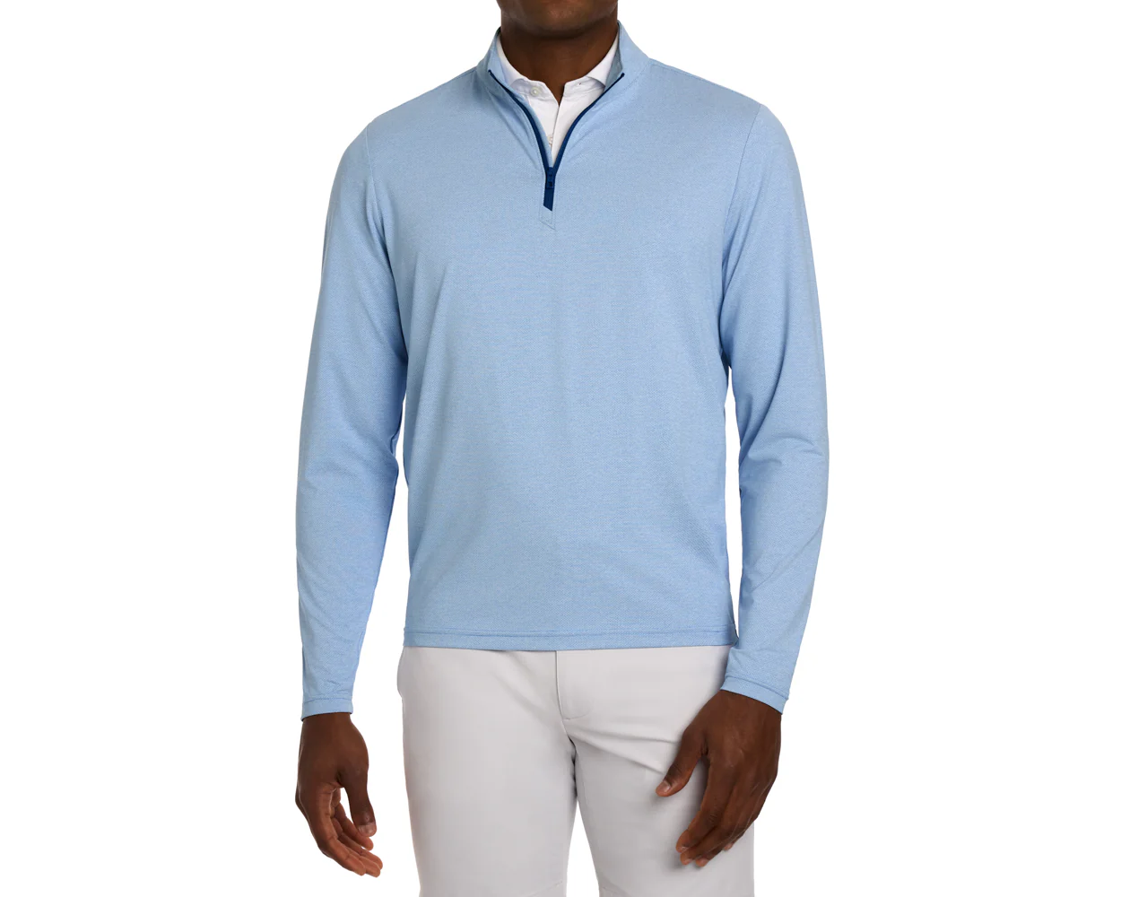 The Bell Quarter-Zip: Heathered Vista Blue - Image 2
