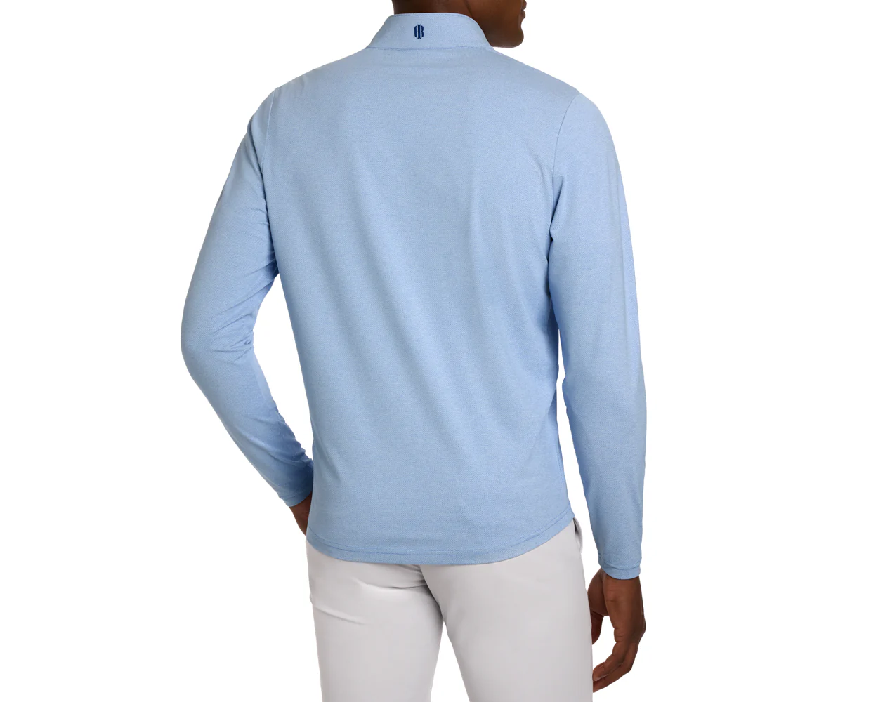 The Bell Quarter-Zip: Heathered Vista Blue - Image 4