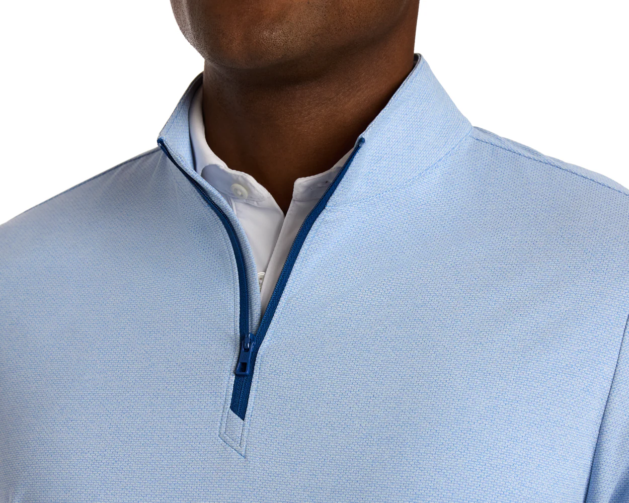 The Bell Quarter-Zip: Heathered Vista Blue - Image 5