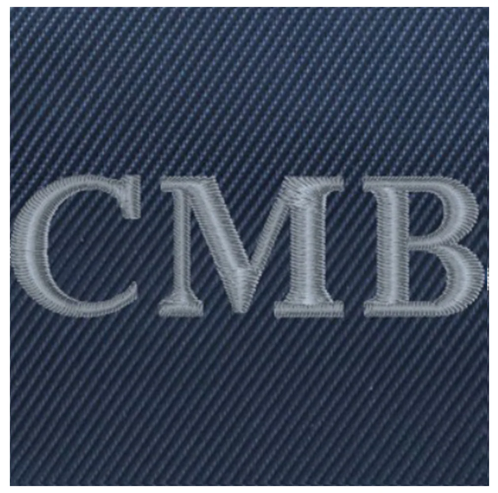 The Broughton Backpack: Navy Ballistic - Slate Blue Embroidery - Image 7