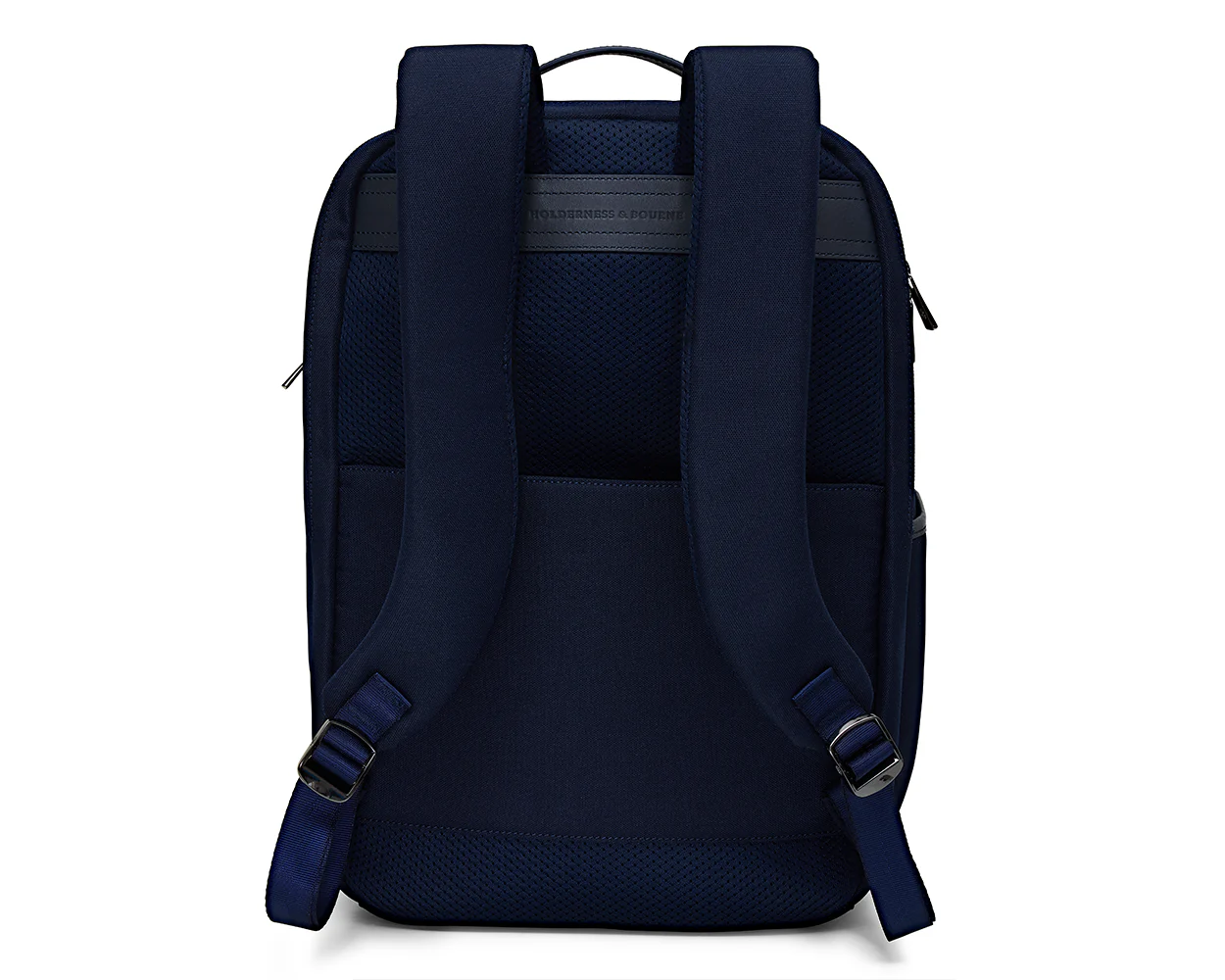 The Broughton Backpack: Navy Ballistic - White Embroidery - Image 5