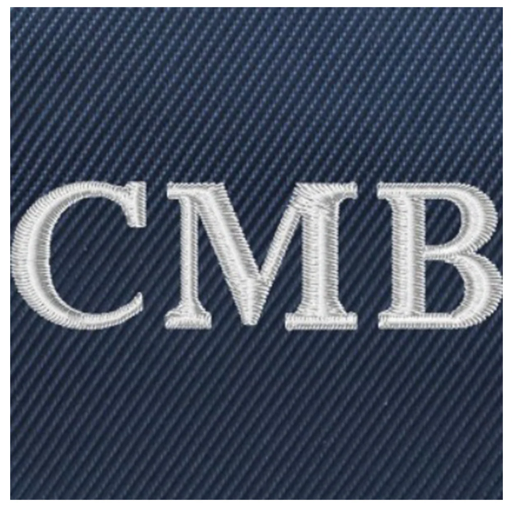 The Broughton Backpack: Navy Ballistic - White Embroidery - Image 7
