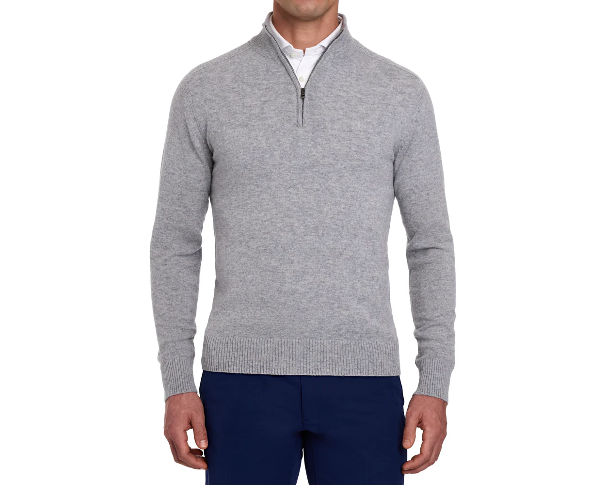 The Cunningham Quarter-Zip Sweater: Heathered Gray - Image 2