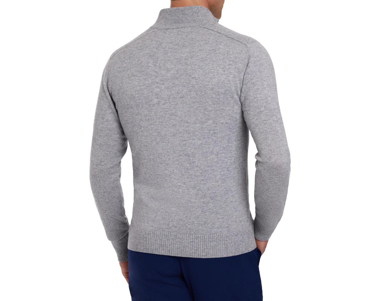 The Cunningham Quarter-Zip Sweater: Heathered Gray - Image 4