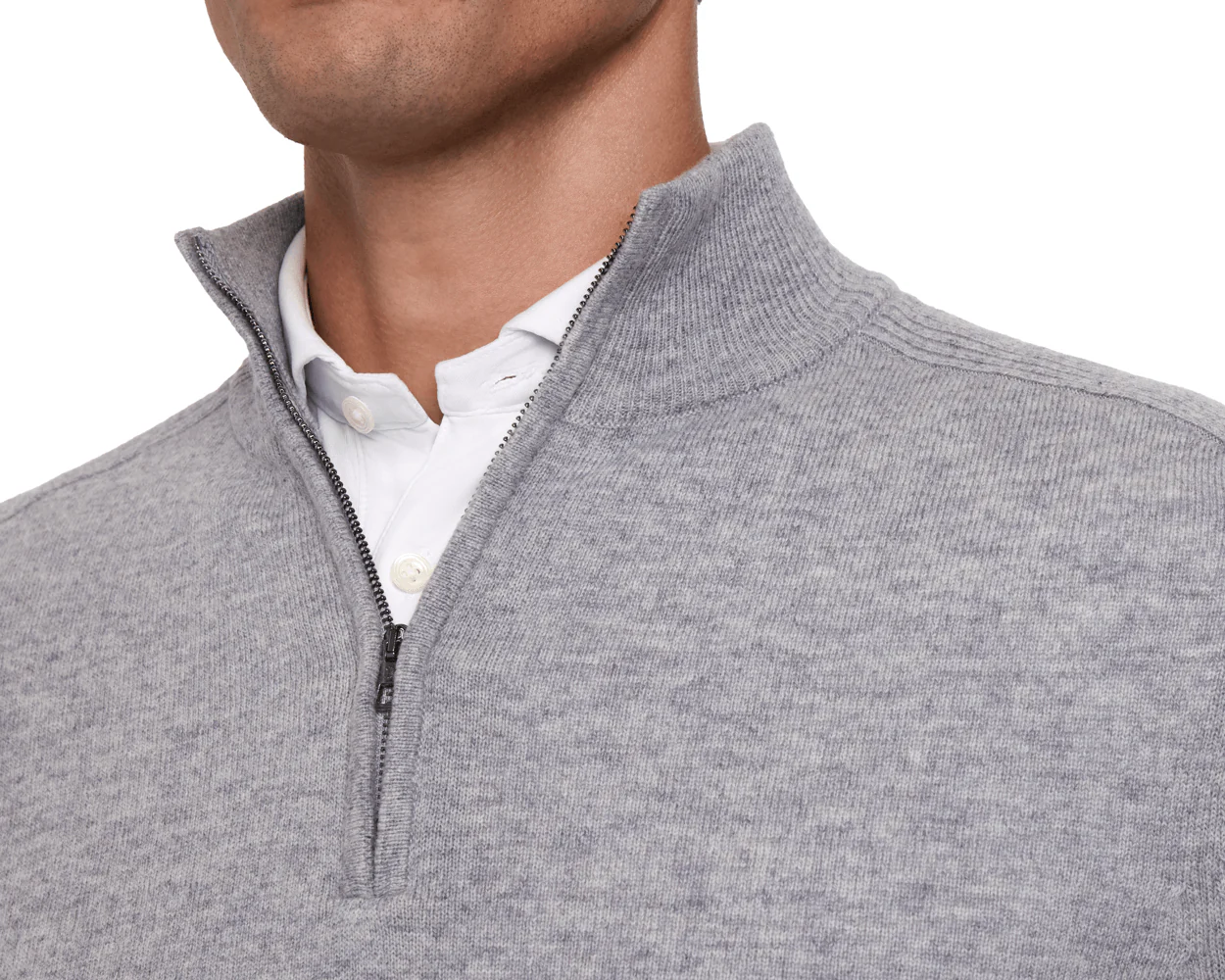 The Cunningham Quarter-Zip Sweater: Heathered Gray - Image 5
