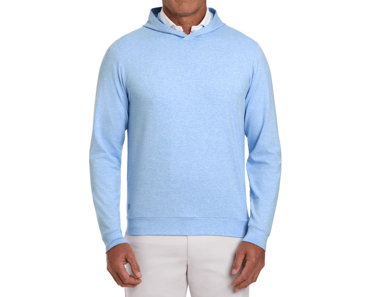 The Hamilton Hoodie: Heathered Horizon Blue & White - Image 2