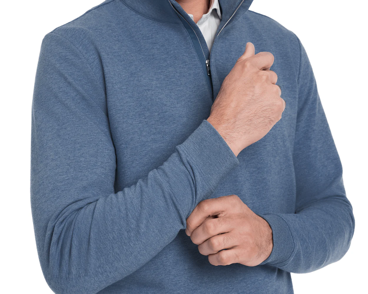 The Harper Quarter-Zip: Heathered Bedford - Image 6