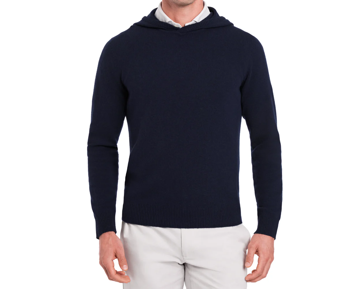 The Logan Hoodie Sweater: Heathered Navy - Image 2