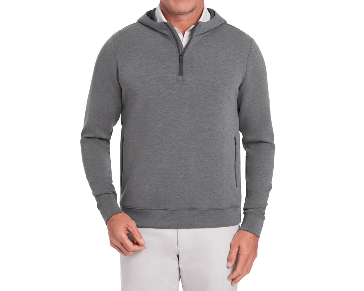 The Tilley Quarter-Zip Hoodie: Heathered Charcoal - Image 2